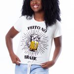 Camiseta Feminina "Feito no Brasil:"
